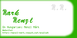mark menzl business card